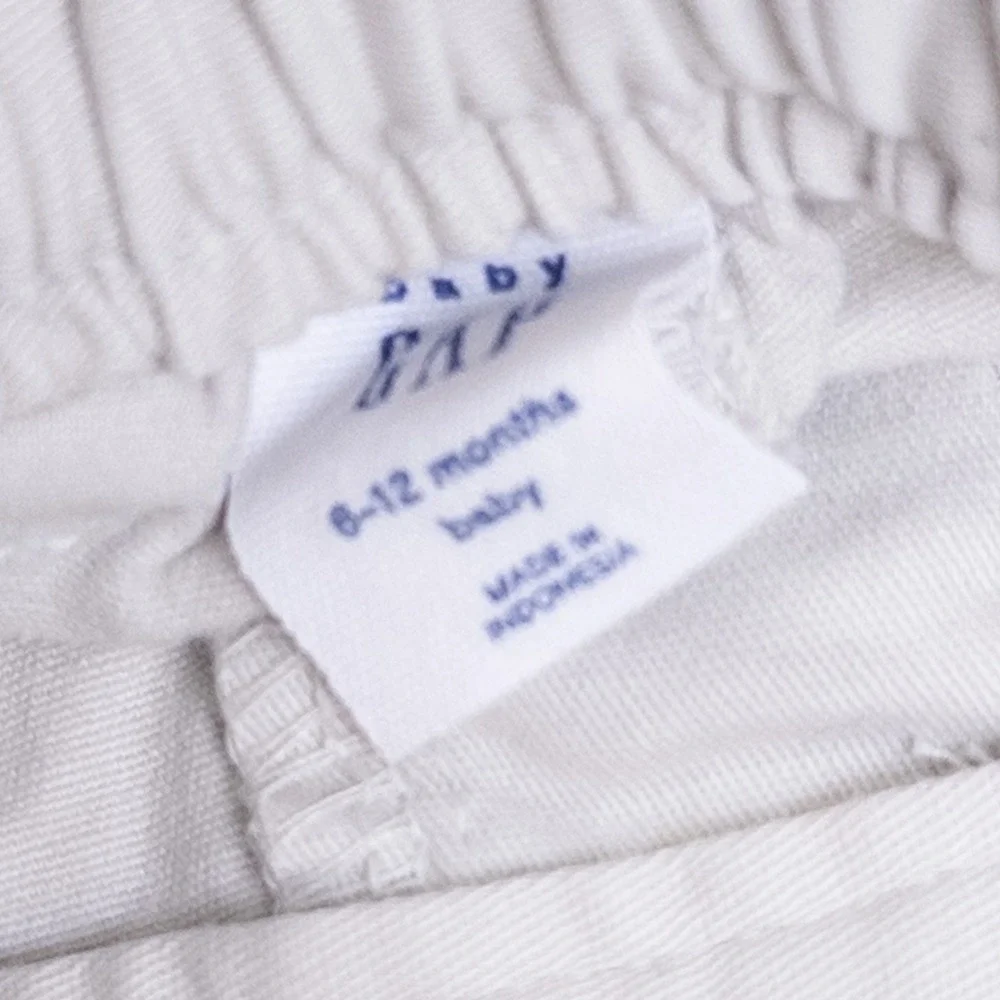 Baby Gap Chino Pants Kids 6-12M Ivory Stretch Twill Straight Leg Trousers‎